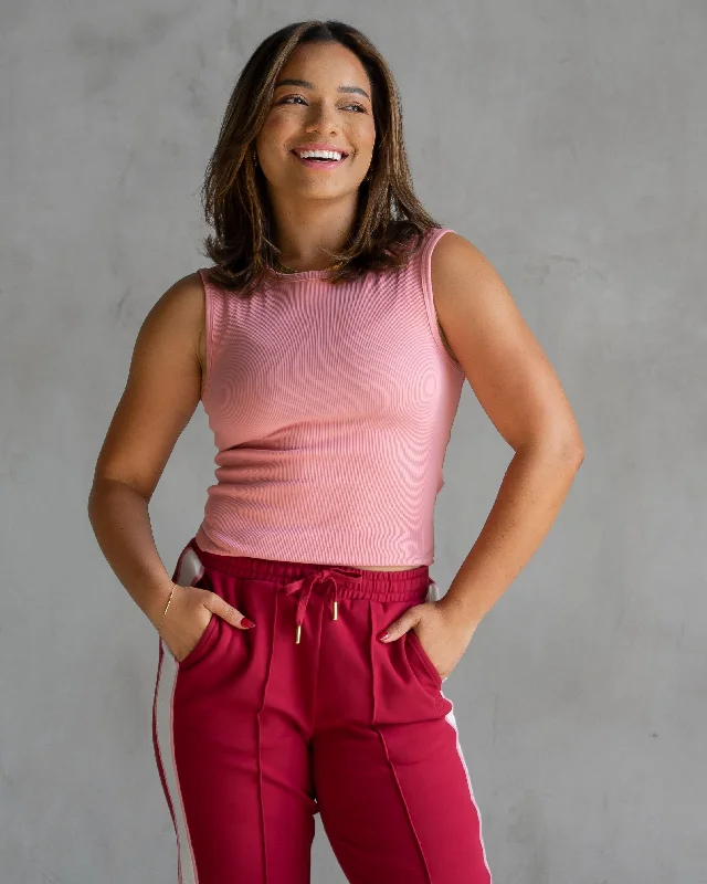 Klein Ribbed Tank - Dusty Rose Earthy Women's Hemp - based
