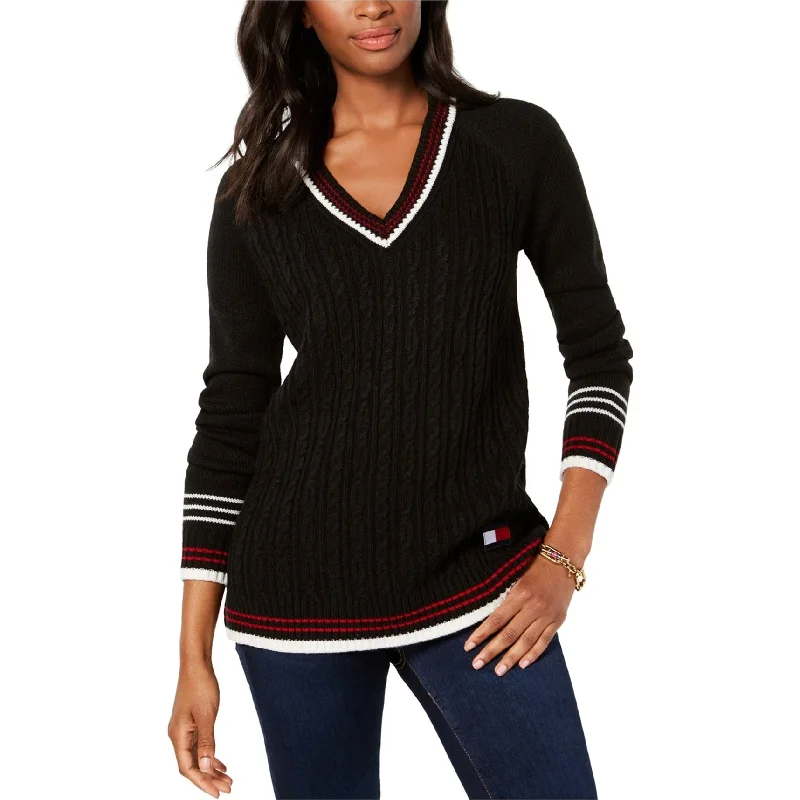 Tommy Hilfiger Womens Cable Knit Sweater, Black, Small Confident Women's High - fashion Tommy Hilfiger Womens Cable Knit Sweater, Black, Small Confident Women's High - fashion