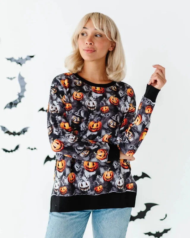 Fright Club Women's Crew Neck Sweatshirt Monochromatic Office Style