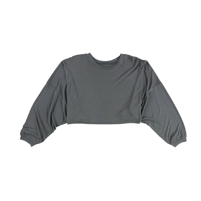 American Eagle Womens Solid Cropped Basic T-Shirt, Grey, Small Adventure