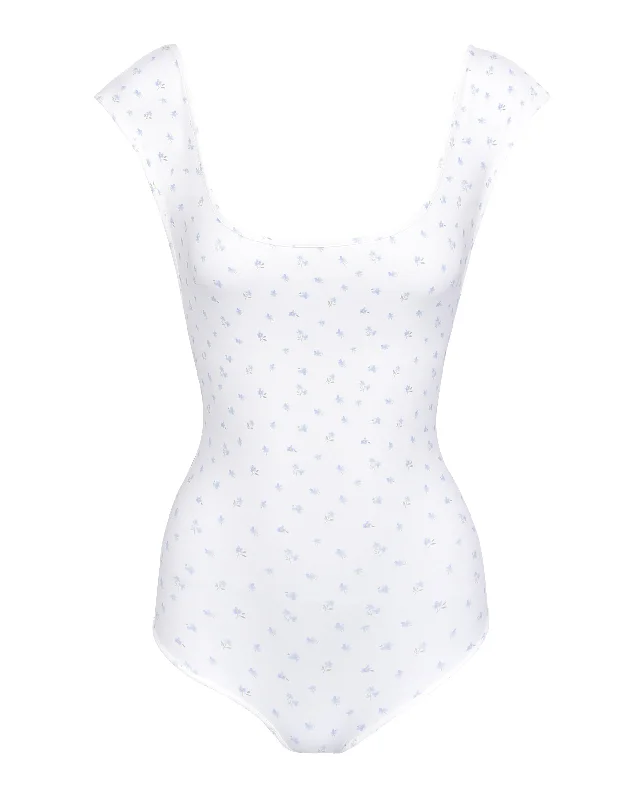 Cap Sleeve Dip Back Bodysuit - Blue Wishes Edgy Women's Punk