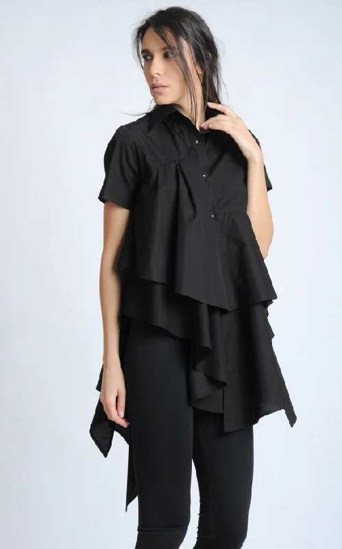 Black Asymmetric Shirt Adventure