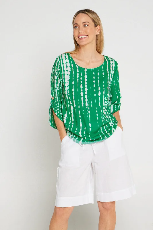 Raven Top - Emerald Ripple Sleek Women's Metallic
