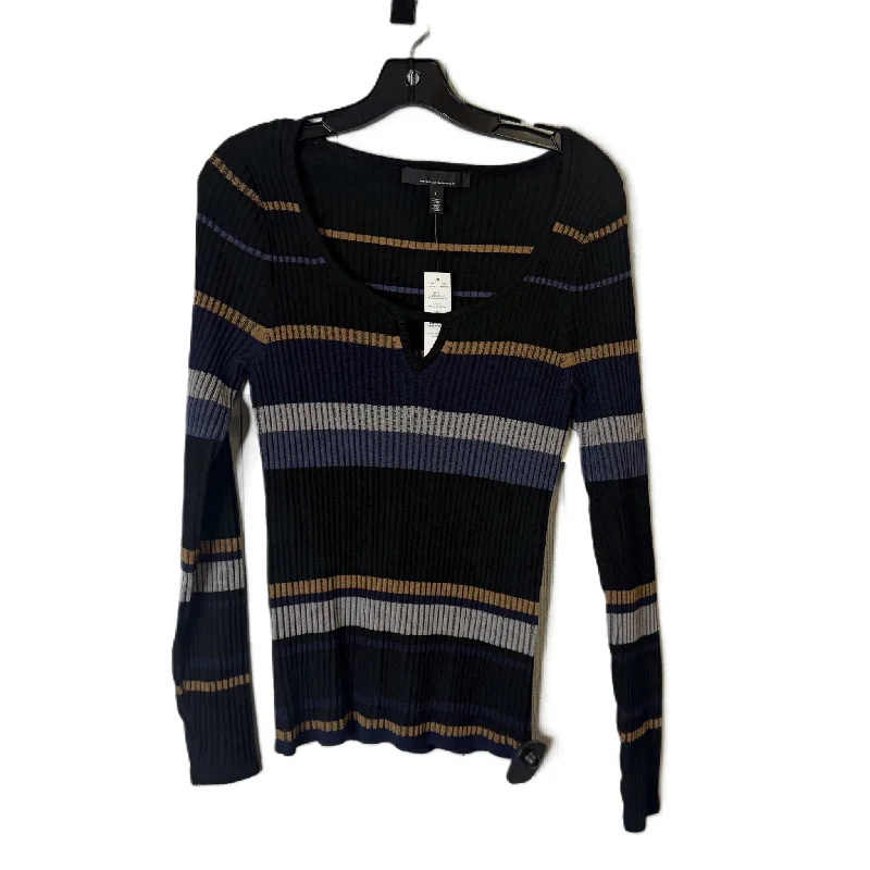 Top Long Sleeve By White House Black Market In Black & Blue, Size: L Street