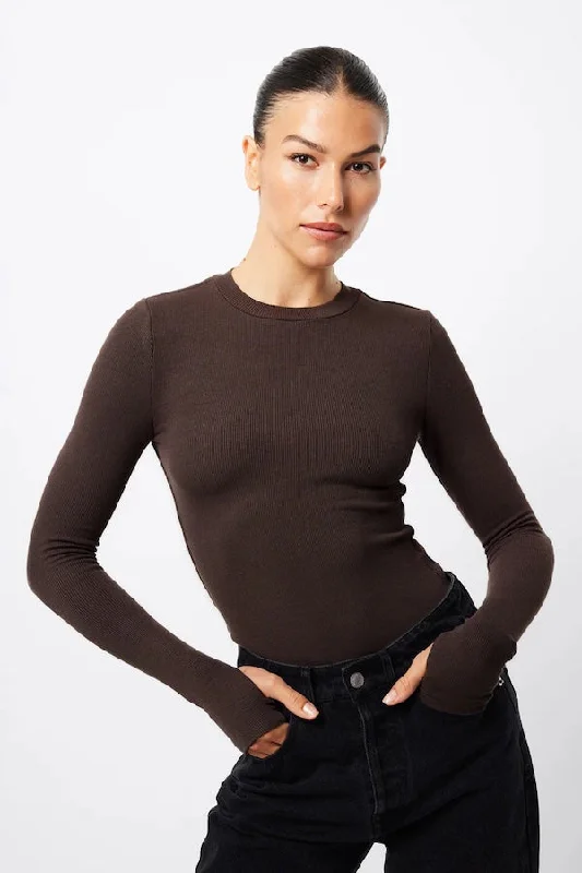 The Brooklyn Top Chocolate Sporty Women's Athleisure 