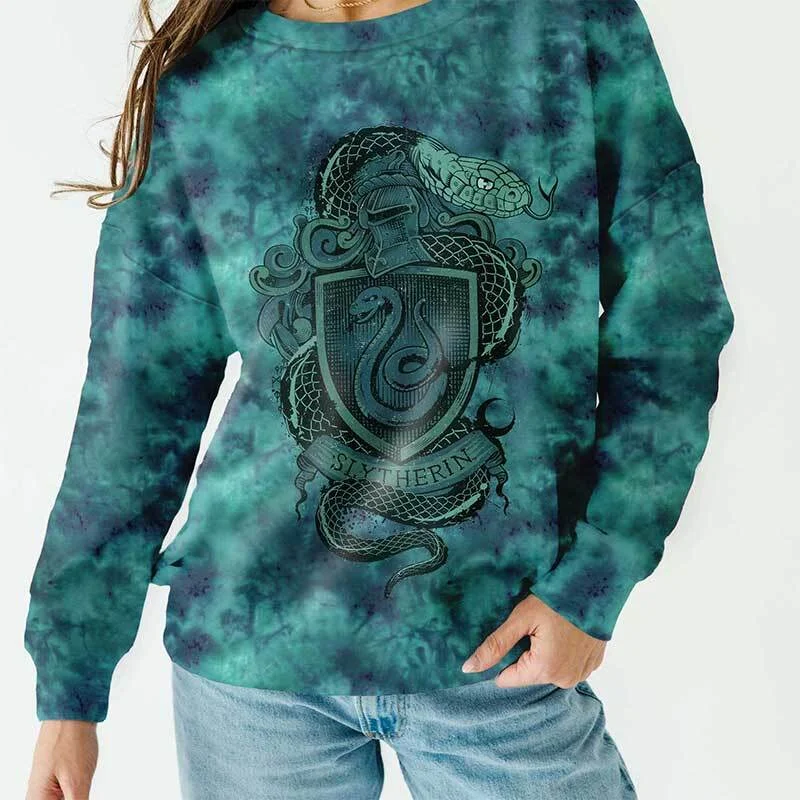 Slytherin Tie Dye Unisex Sweatshirt Edgy Women's Punk