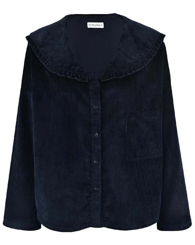 Sweetie Blouse - Navy Corduroy Practical Women's Multi - 