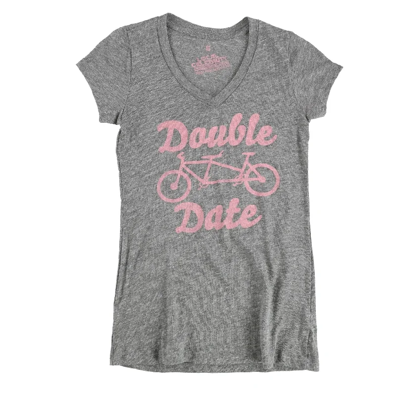 Local Celebrity Womens Double Date Graphic T-Shirt, Grey, Small Earthy Women's Hemp - based