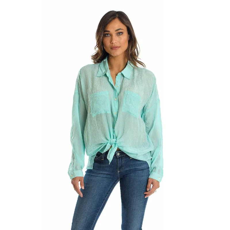 Kennedy Mint Button Down Top Disco