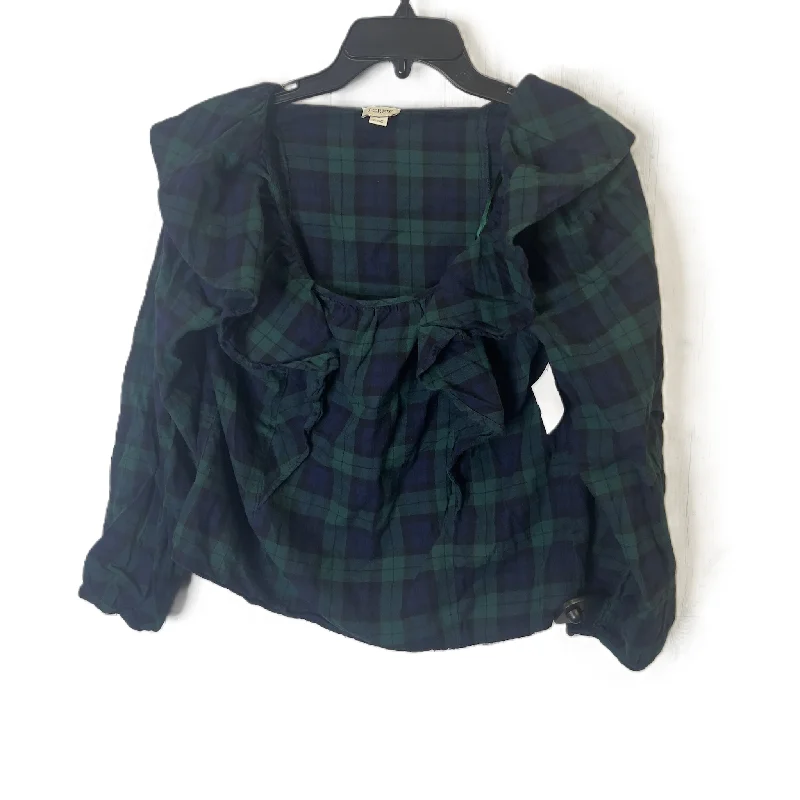 Top Long Sleeve By J. Crew In Blue, Size: S Sophisticated Women's Tailored