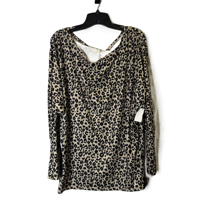 Top Long Sleeve Basic By Clothes Mentor In Animal Print, Size: M Gym