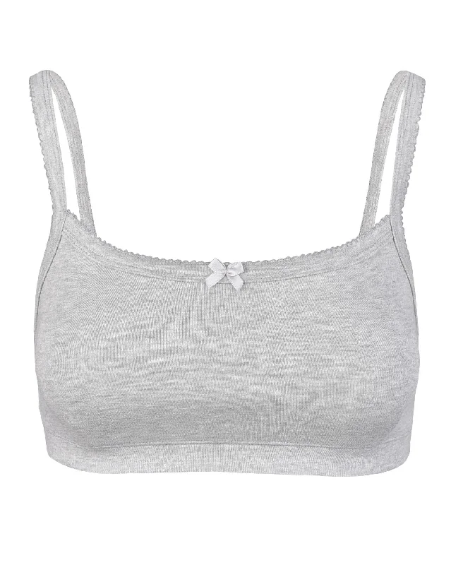 Lace Tank Crop - Grey Cashmere