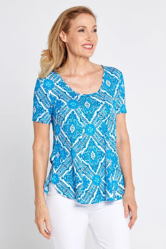 Postage Soft Top - Turquoise Paisley Business