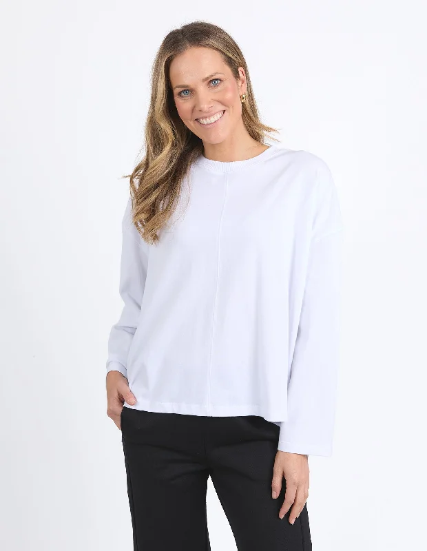 Naomi Long Sleeve Sweat White Refined Women's Classic 