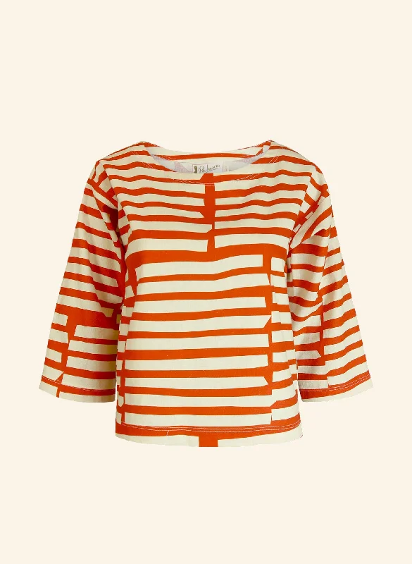 Tina Top - Red Box Stripe Casual Women's Japanese 
