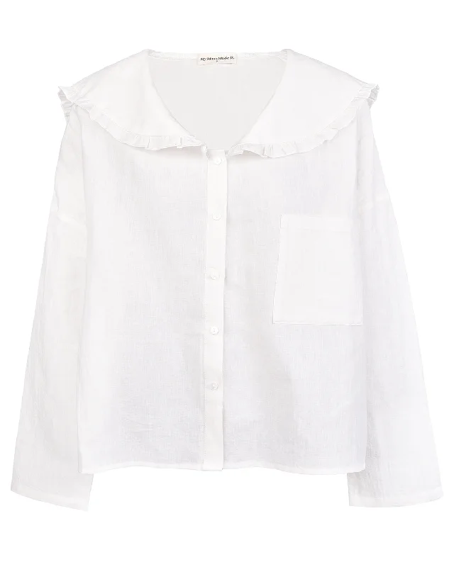 Sweetie Blouse - White Trendy Women's 
