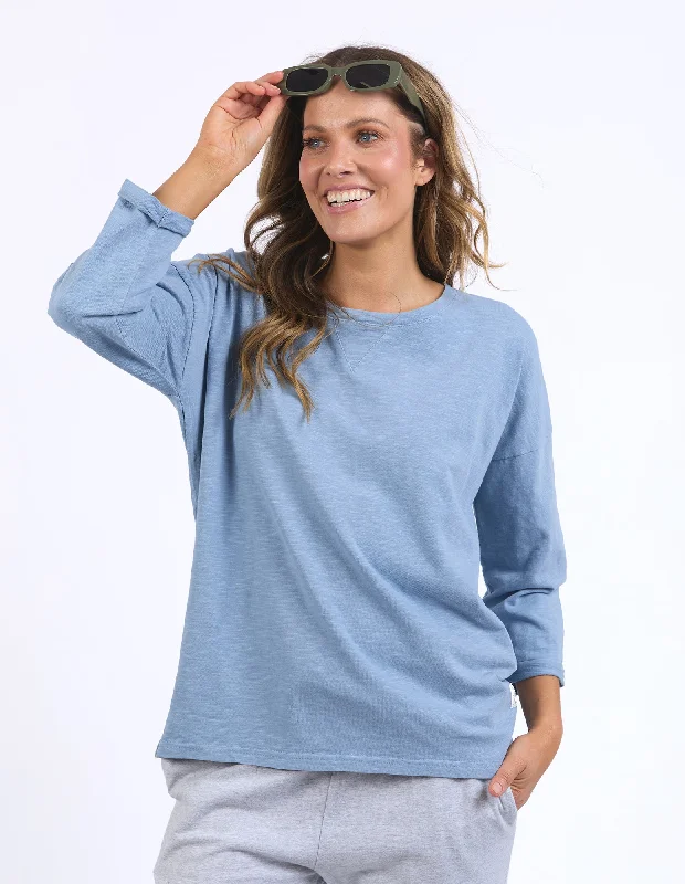 Annie 3/4 Slv Tee Steel Blue Cool Women's Skate
